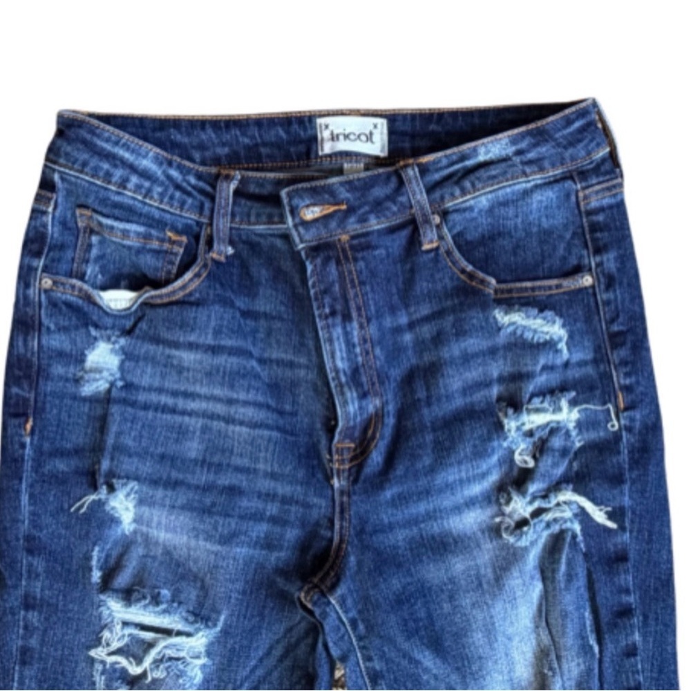 Tricot Distressed Skinny Jeans Dark Wash - Picture 3 of 6
